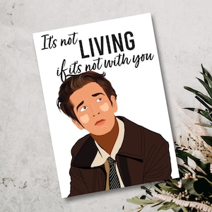 Tarjeta de aniversario de Matty Healy / No está viviendo si no está contigo / Sad Time Card Co / La tarjeta de 1975