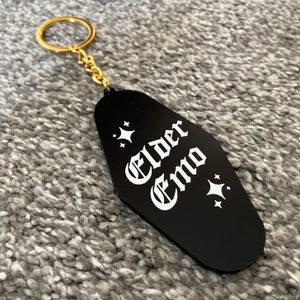Llavero de emo anciano / Tarjeta Sad Time Card Co / Llavero emo