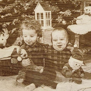 Engraved photo on wood, laser engraved photo, custom engraved photo, anniversary gift