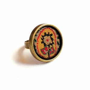 adjustable Termeh Ring, persian Ring with Paisley Pattern