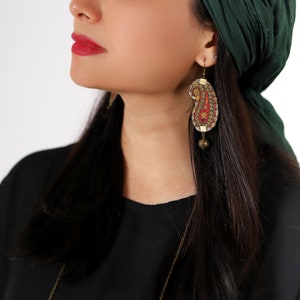 Termeh Earrings, persian earrings, paisley Pattern