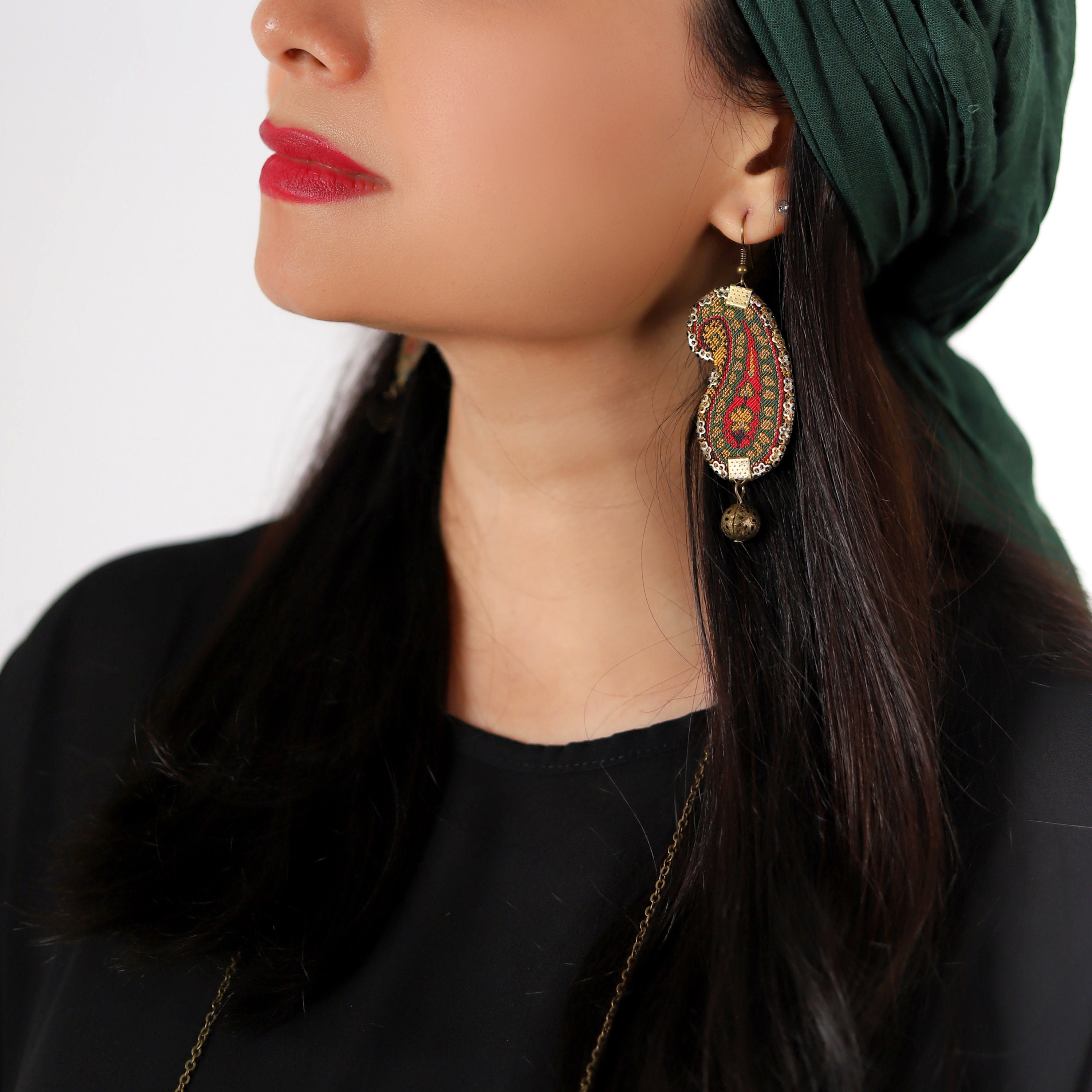 Termeh Earrings, persian earrings, paisley Pattern