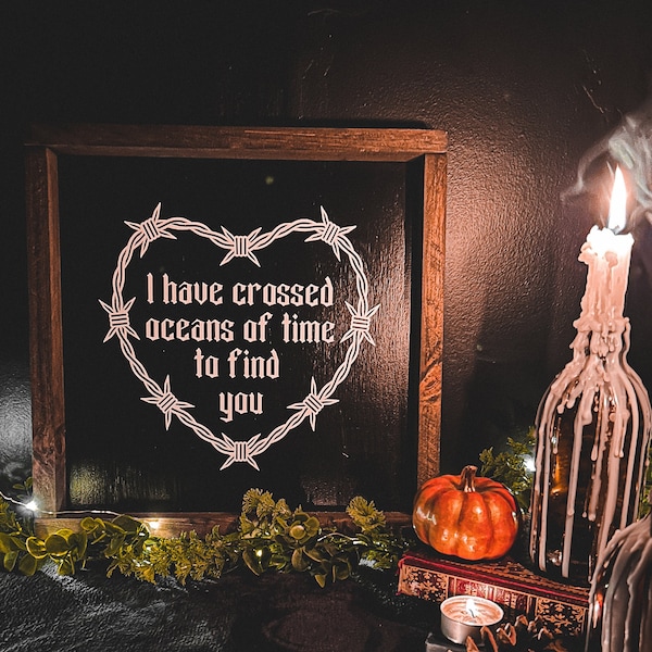 Dracula Quote Handmade Wooden Sign, Oceans of Time, Bram Stoker Vampire Decor, Gothic Home Decor, Goth Art Wall Decor