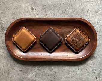 Leather Measure Tape | Retractable Measure Tape | Handmade Crazy Horse Leather | Father Grandad idea Gift