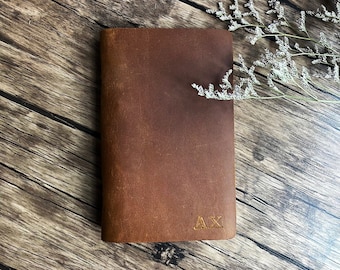 Nachfüllbares Lederbuch | Personalisierte handgemachte Leder Journal Notebook Tagebuch | Geschenke für Ihn Her Jahrestag Hochzeit Papa Mama Geschenk