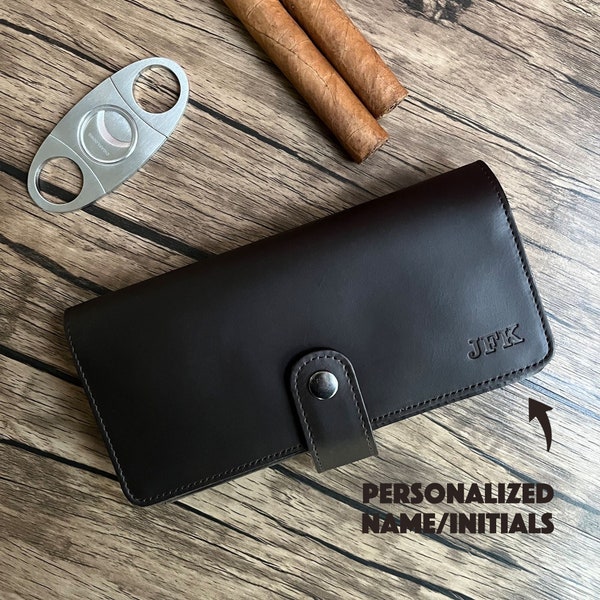 Leather Cigar Case Etsy