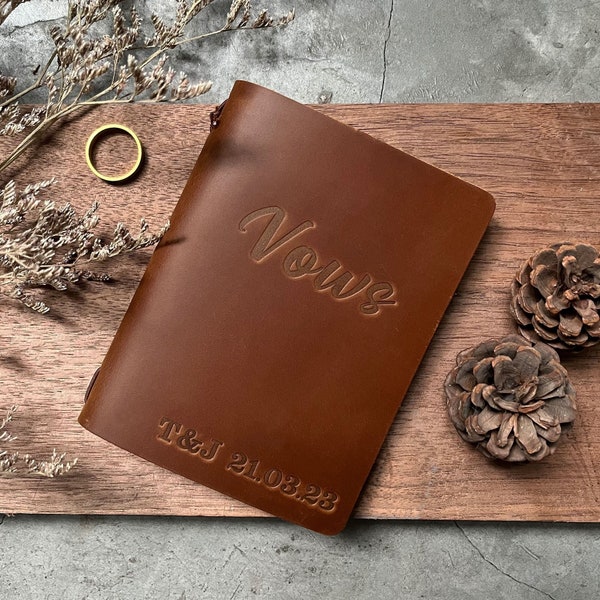 Leather Vow Books | Custom Wedding Vow Book | Personalized Gift for Bride and Groom | His and Her Booklet