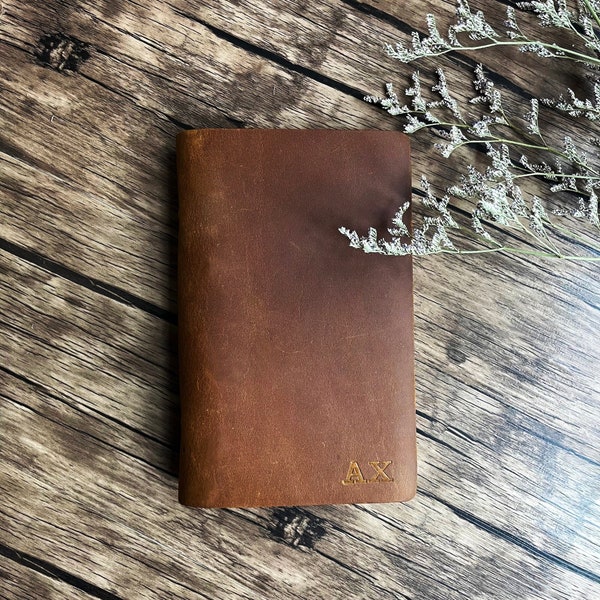 Refillable Leather Journal | Personalized Handmade Leather Journal Notebook Diary | Gifts for Him Her Anniversary Wedding Dad Mom Gift