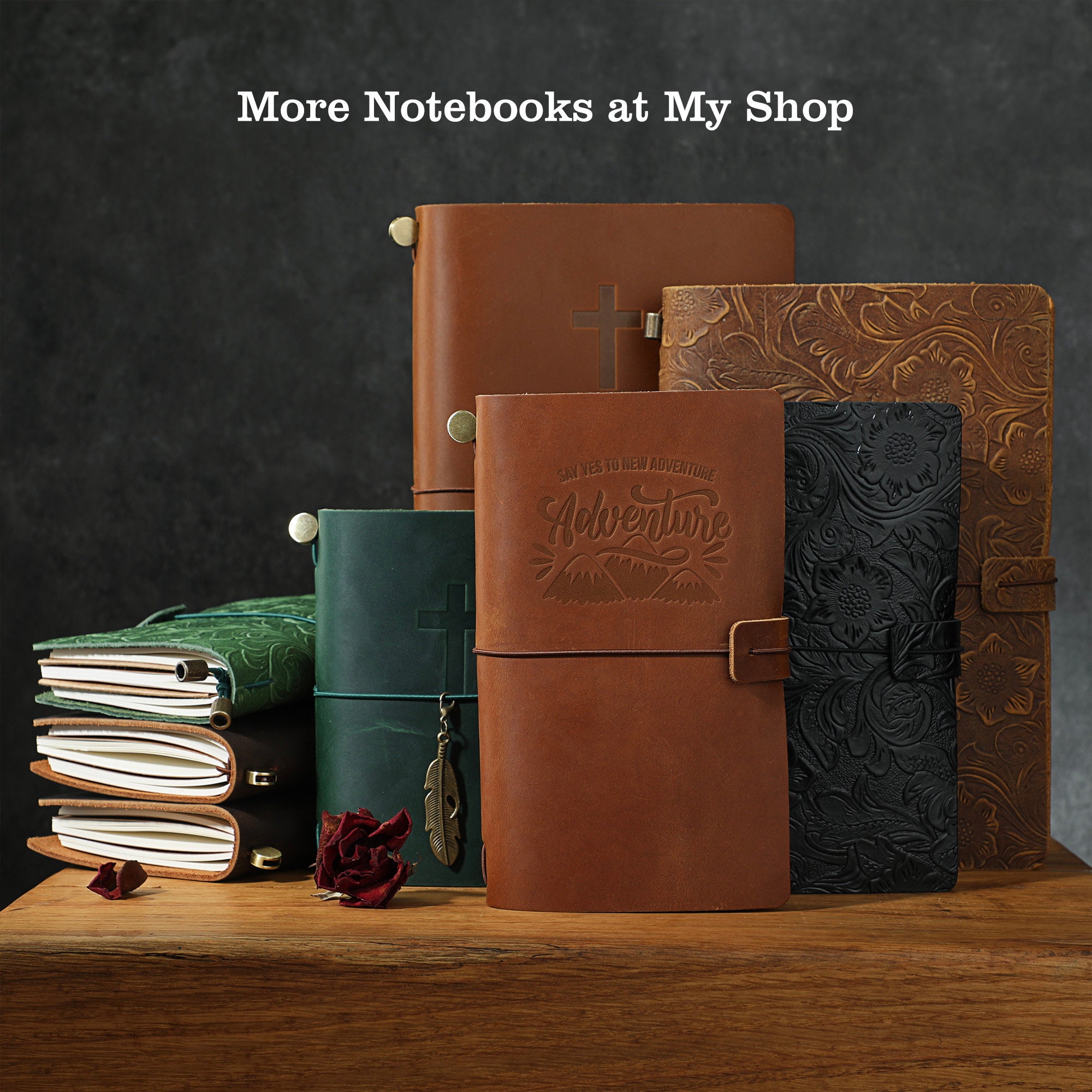 Custom Leather Journal | Personalized Leather Journal with Name | Refillable A5 Leather Journal | Gift for Mom Dad Him Her Wife Husband