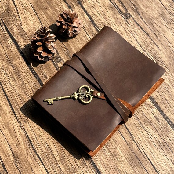 Handcrafted Horse Embossed Brown Leather Bound Journal Vintage