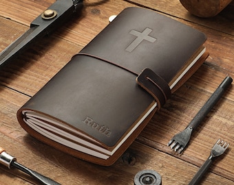 Personalisiertes Gebetstagebuch | Christliches Geschenk | Personalisierte Lederbuch | Maßgeschneidertes religiöses Journal | Gebetsbuch aus Leder