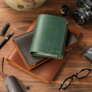 Refillable Leather Journal | Personalized Handmade Leather Journal Notebook Diary | Gifts for Him Her Anniversary Wedding Father&#39;s Day Gifts