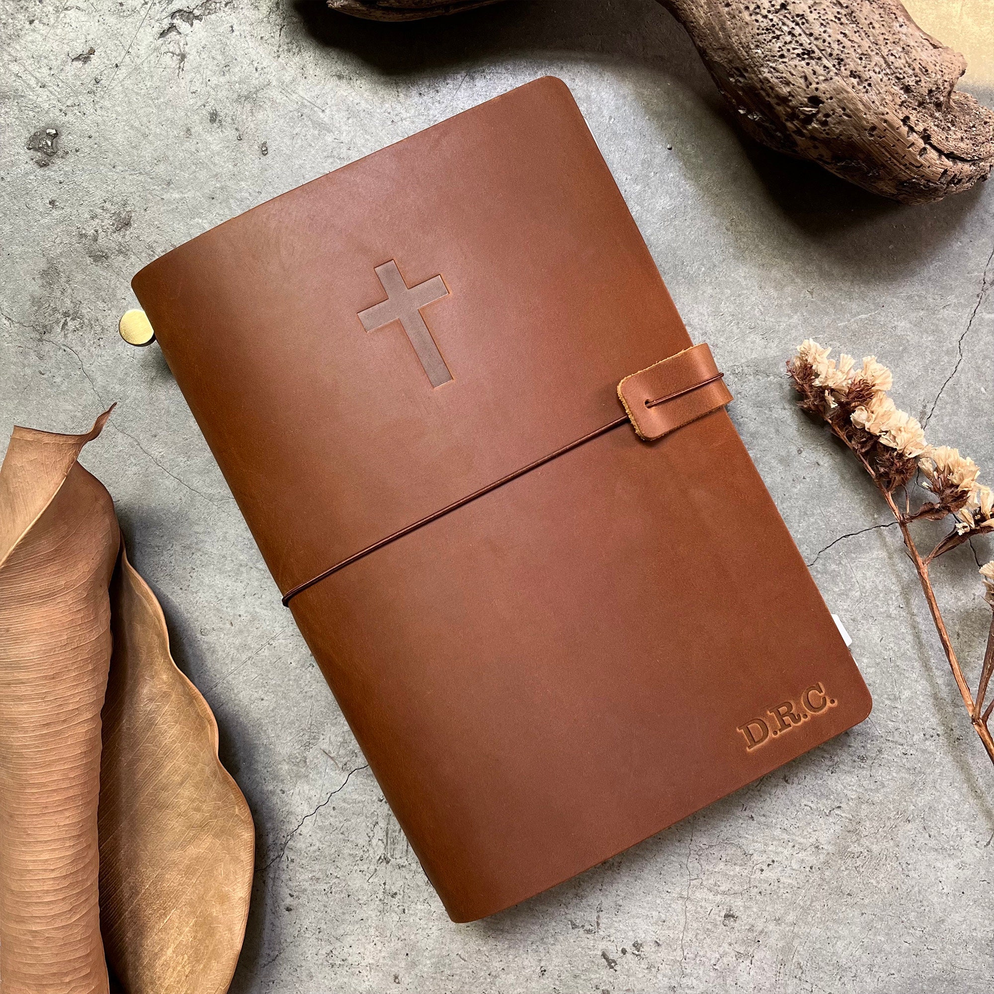 Custom Prayer Journal | Christmas Gift | Personalized Leather Journal | Custom Made Religious Journal | Leather Prayer Bible Notebook