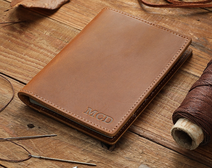 Personalized Leather Passport Wallet | Custom Leather Passport Holder Case Cover | Monogram Engraved Leather | Travel Gift for Him Her