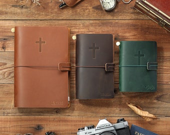 Custom Prayer Journal | Christmas Gift | Personalized Leather Journal | Custom Made Religious Journal | Leather Prayer Bible Notebook