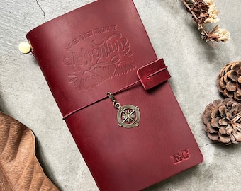 Custom Handmade Leather Journal | Engraved Leather Journal | Refillable Leather Journal | Custom Leather Journal | Custom Initials Journal