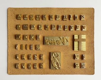 Brass alphabet letter font stamping mold | 26pcs/set for leather hot foil craft | A-Z upper lower case letters numbers symbols