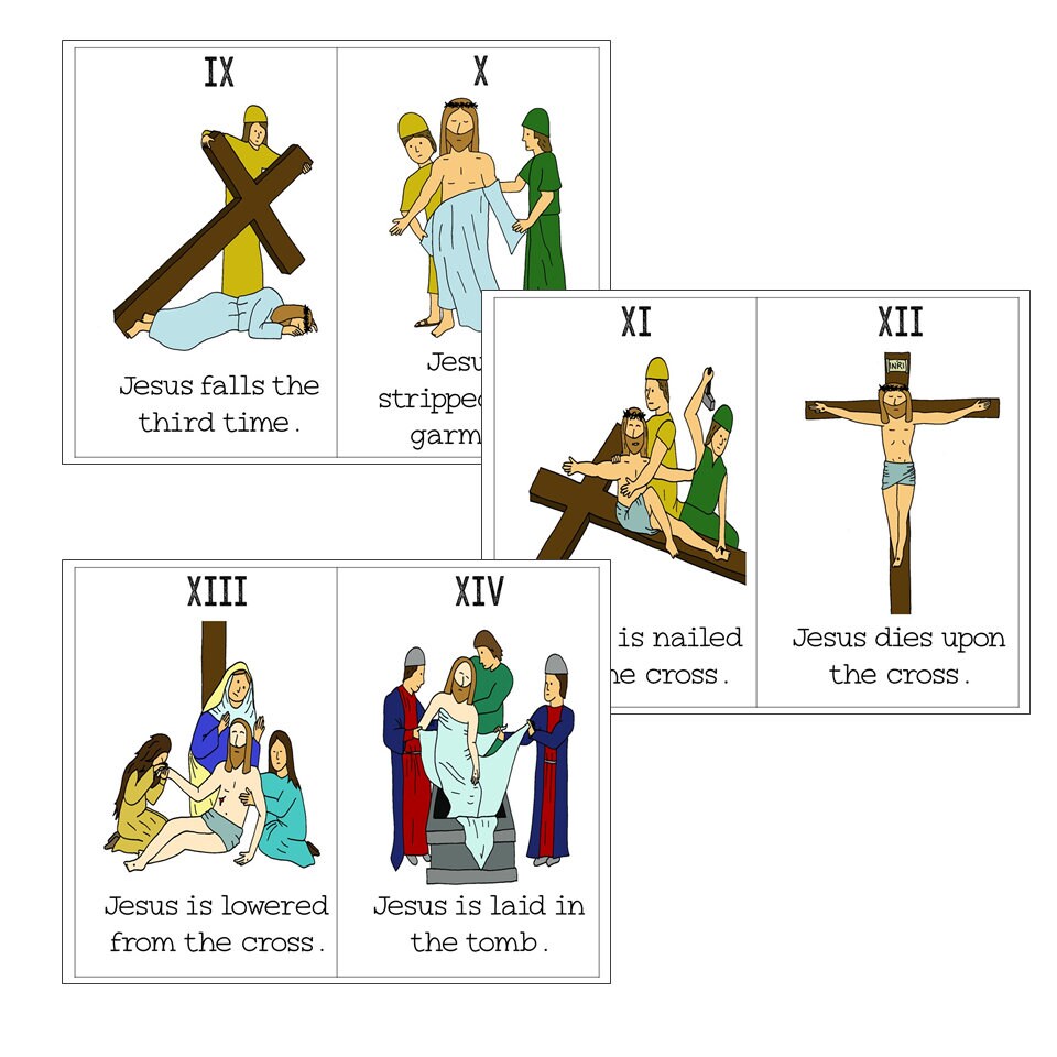 Stations of the Cross | Mini Book and Coloring Book | Lent - Etsy