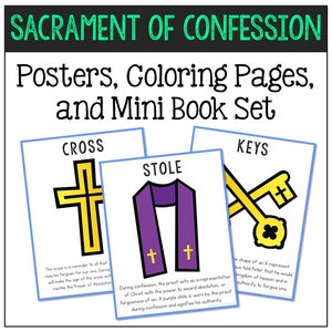 Reconciliation - Sacrament Posters, Coloring Pages, and Mini Book Set