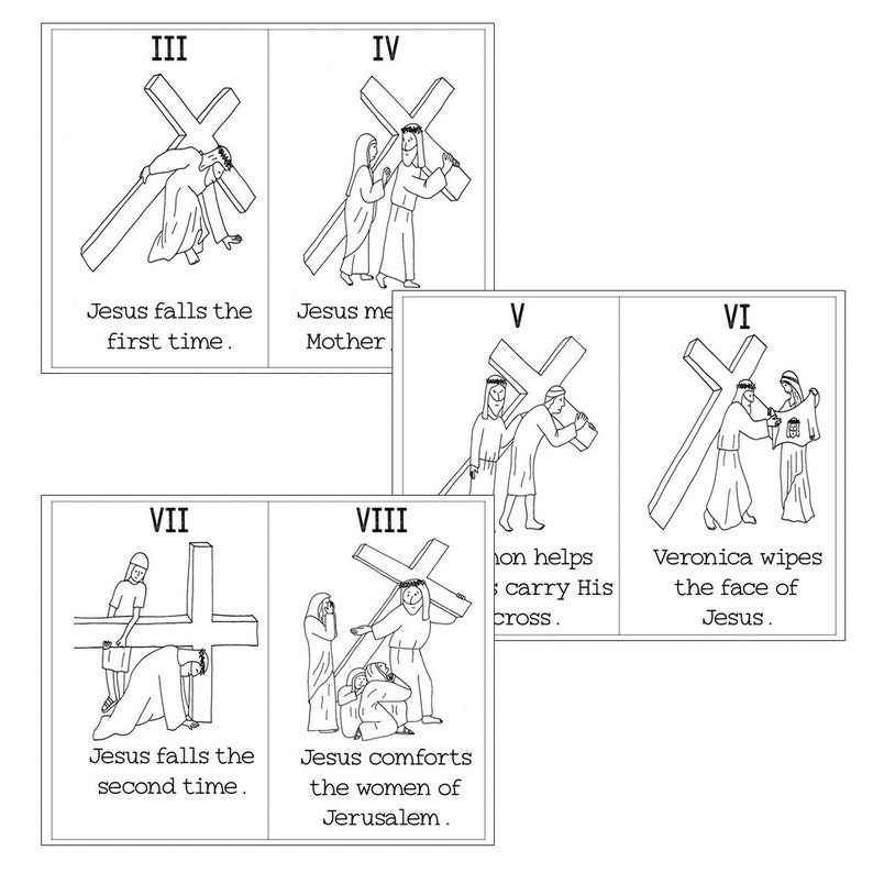 Stations of the Cross | Mini Book and Coloring Book | Lent - Etsy