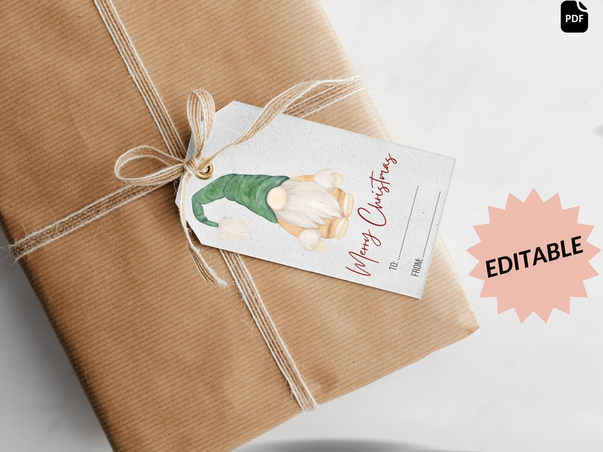 Christmas Gift Tag Printable, Editable Christmas Gift Tag, Holiday Gift