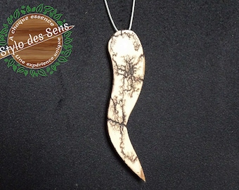 Pendentif en Alisier - Fractales/Figures de Lichtenberg - Fabrication artisanale