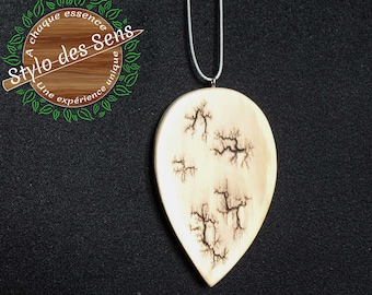 Pendentif en Alisier - Fractales/Figures de Lichtenberg - Fabrication artisanale