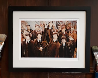 The Beatles Mounted Print - Hand-Signed Giclee Print - Fine Art Portrait - Ready To Frame Wall Art