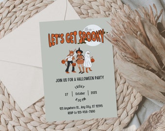 Editable Halloween Party Invite Template - Let's Get Spooky