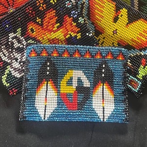 Guatemalan Beaded Coin Purse Zippered Pouch Handcrafted by Indigenous Mayan Family