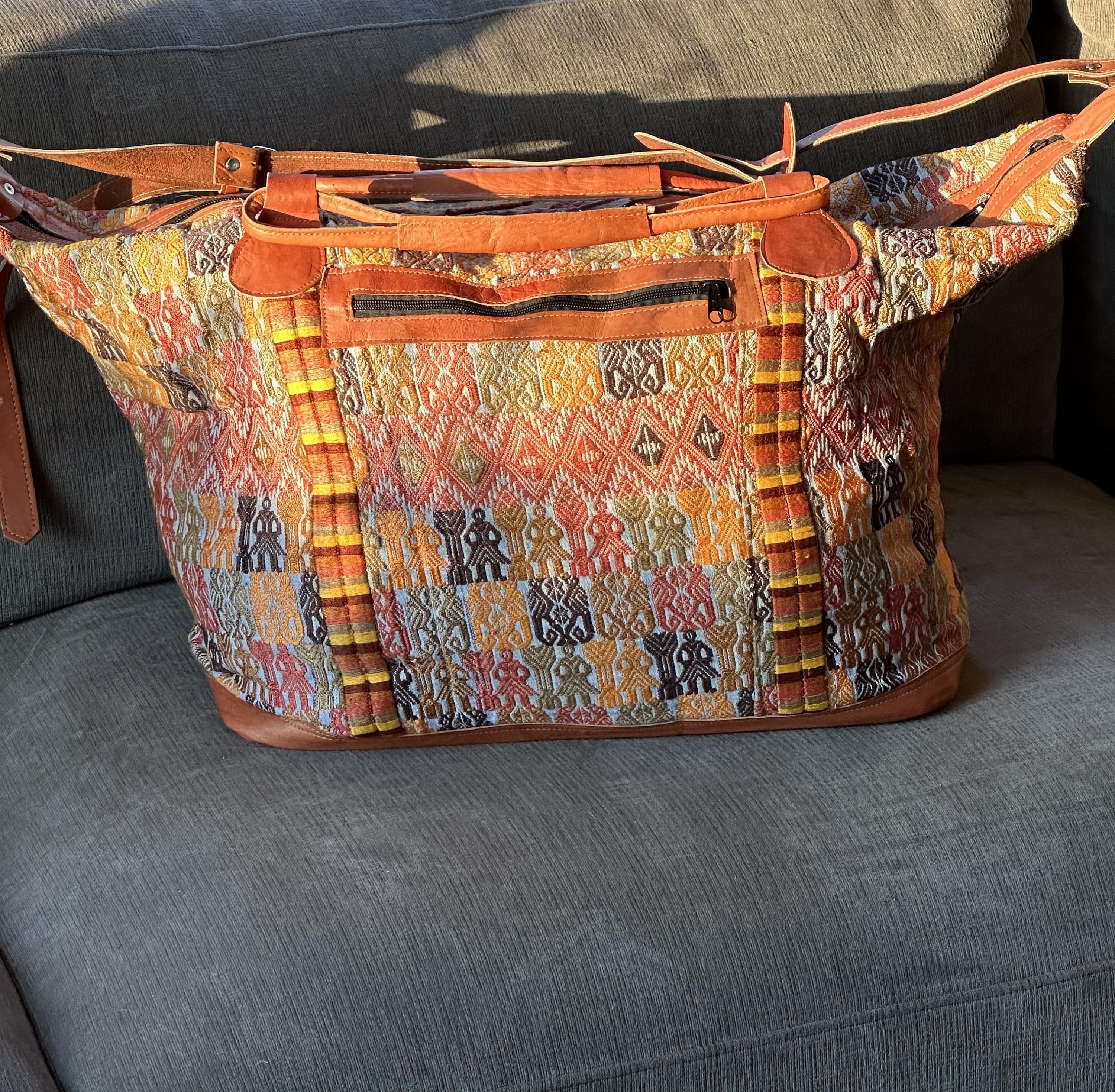 Upcycled LV Mayan Handcrafted and Woven Tassle Tote Bag with Leather H –  Anagails