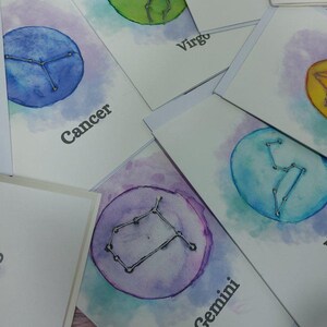 Aquarell Sternzeichen Geburtstagskarte