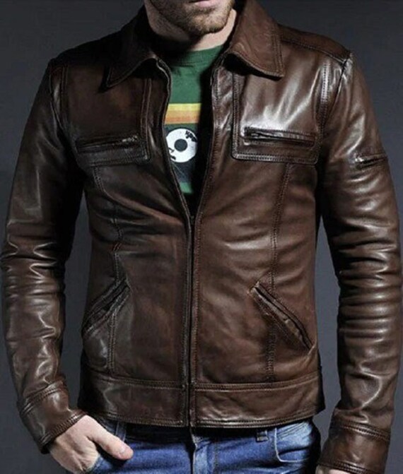 Soul Revolver Men's Cafe Racer Leather Jacket