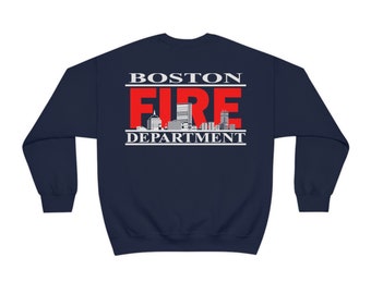 Boston Fire Department Skyline Cityscape Unisex Heavy Blend Crewneck Sweatshirt