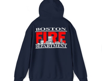 Boston Fire Department Skyline Cityscape Unisex Heavy Blend Hooded Sweatshirt