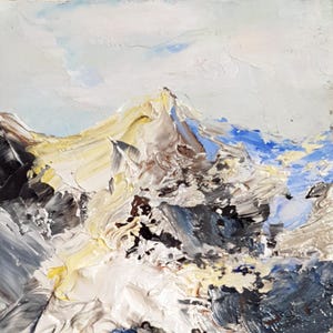 Original Berg Ölgemälde Strukturiertes kleines Kunstwerk für Warming-Dekor zu Hause Positive Wandkunst neutrale Farben