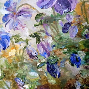 Alpen violet Ölgemälde original handgefertigte Kunstwerk