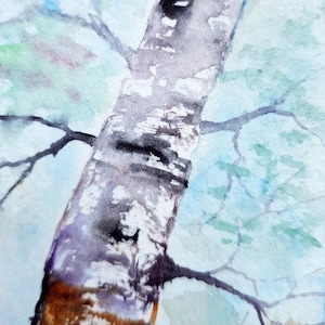 Dipinto di albero originale Pino dipinto a mano