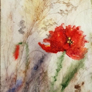 草原の絵画オリジナル朝草日の出アートワーク暖かい色