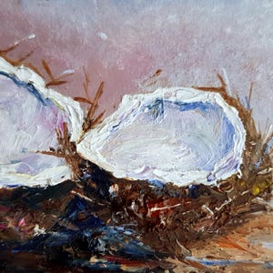Kokosnoot schilderij origineel Hawaii natuurliefhebbers cadeau ACEO-formaat handgemaakte kunstwerken