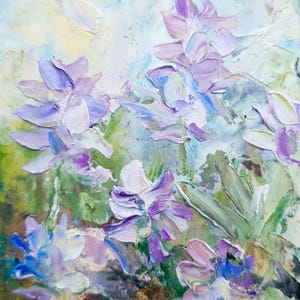 Original Lavender Oil Painting: Small Floral ACEO Art