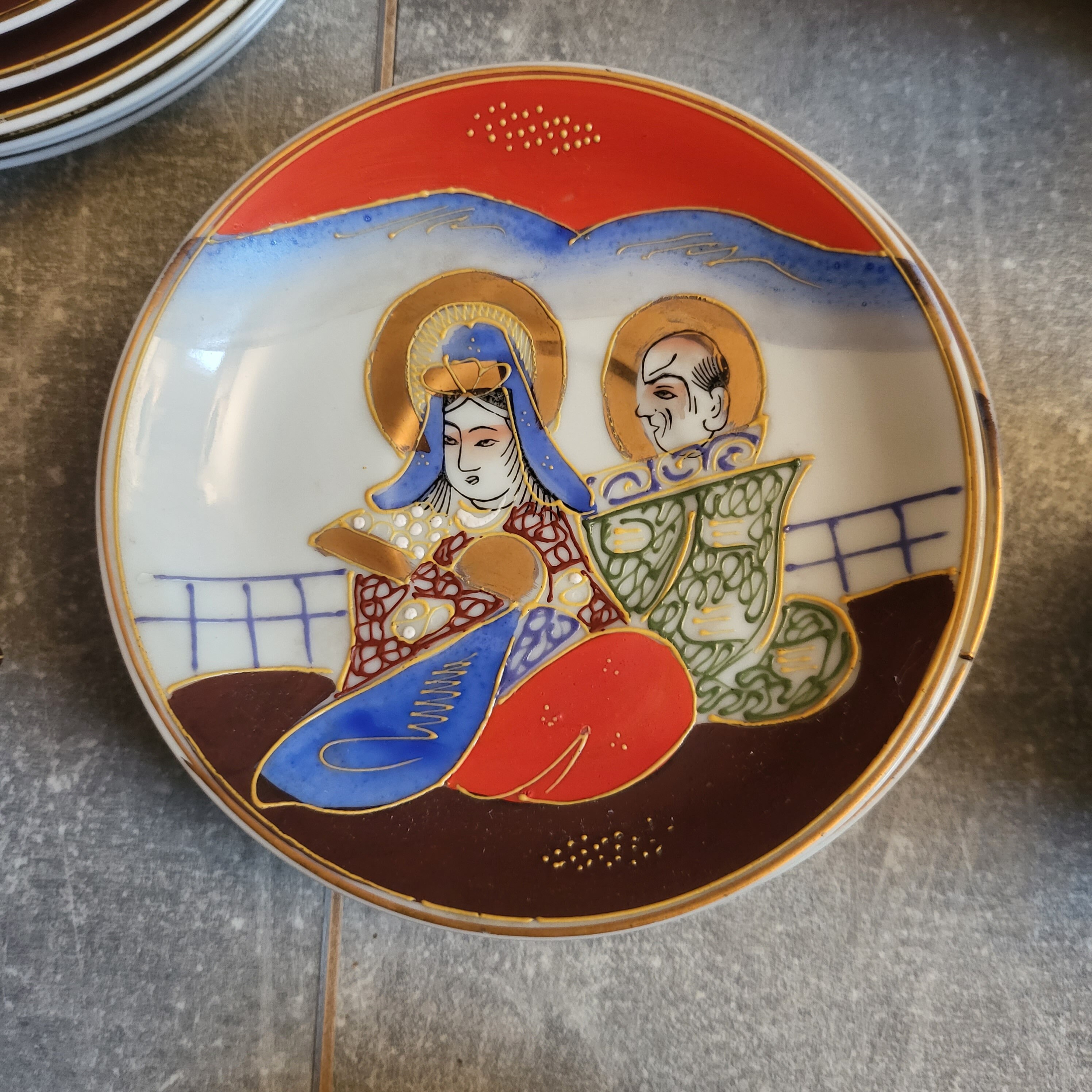 Japanese Geisha Lithophane Porcelain Tea Set by Satsuma 1960s Etsy