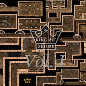 4in1 RPG Tomb scénario Cartes Vol. Je | D&D Maps | Cartes VTT | Carte de bataille | 5e | Roll20 | Motifs fantastiques | Fonderie | Numérique