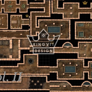4in1 RPG Tomb scenario Maps Vol. II| D&D Maps | VTT Maps | Battle Map | 5e | Roll20 | Fantasy Grounds | Gieterij | Digitaal