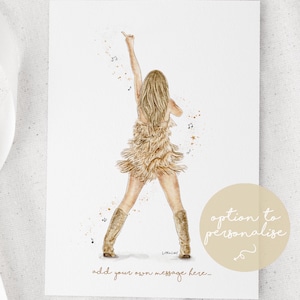 Eras Fearless Inspired Outfit Watercolour Print, Personalized Custom Lyrics