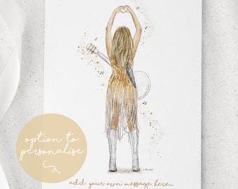 Eras Fearless Inspired Outfit Watercolour Art Print: Personalised Lyric Quote Poster
