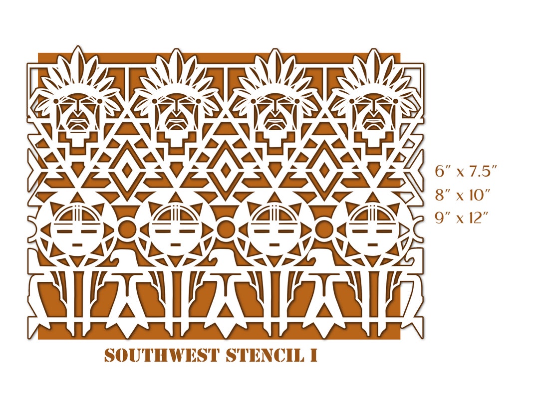 SOUTHWEST STENCIL I Maskmade to Order - Etsy