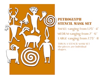 PETROGLYPH STENCIL MASK Set -(made to order)