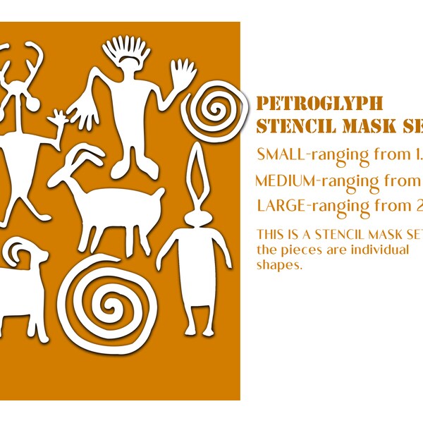 PETROGLYPH STENCIL MASK Set -(made to order)