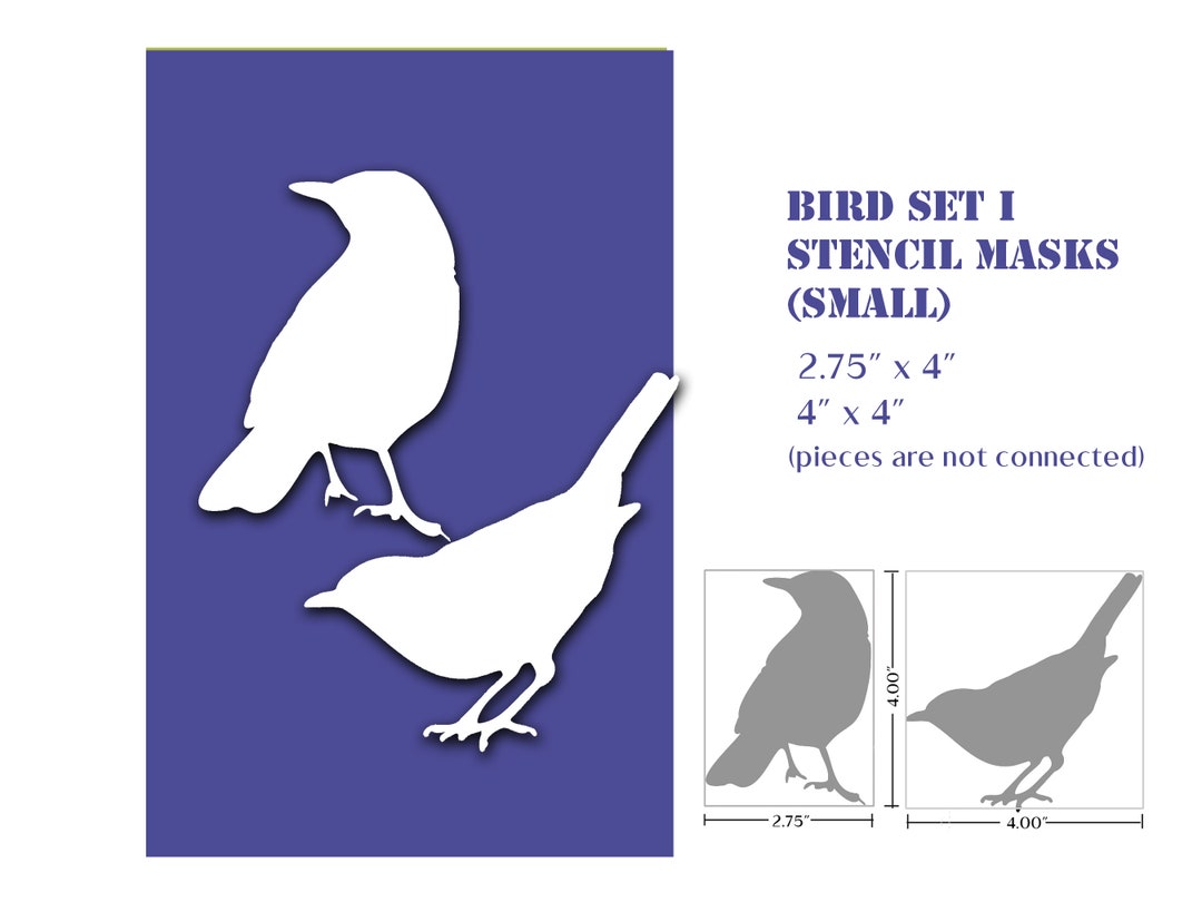 BIRD SET I Stencil Masks SMALL made to Order Etsy